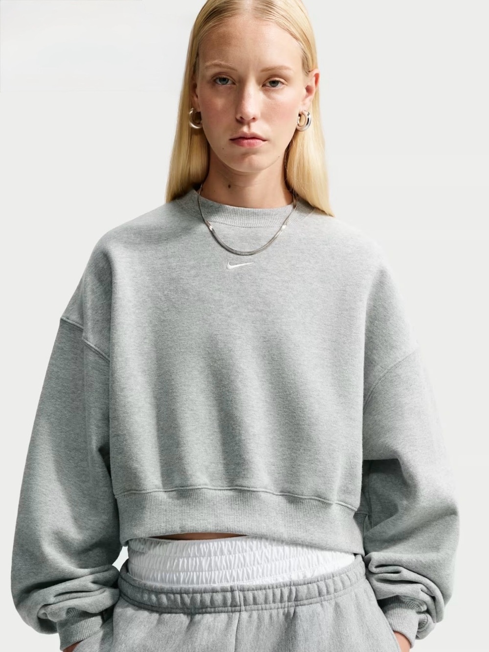 Nike Sportswear Phoenix Fleece Oversized Crew-Neck Sweatshirt Gray Sweatshirt